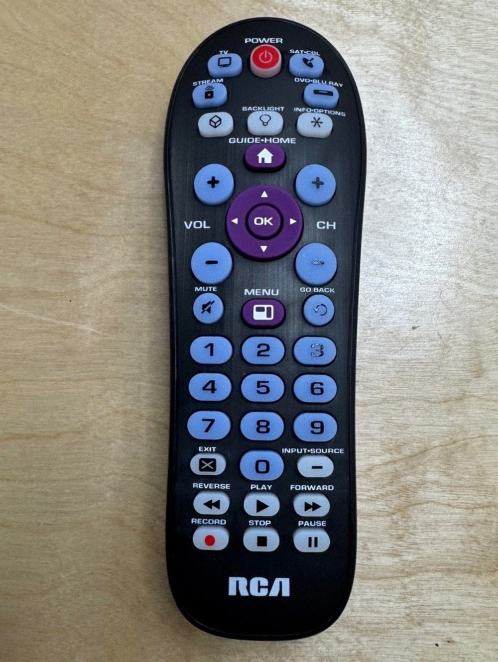 RCA Universal Remote Control RCR414BHE Black Multi Device Backlight TV SAT DVD